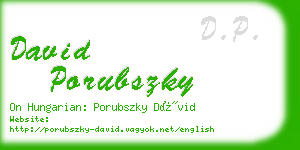 david porubszky business card